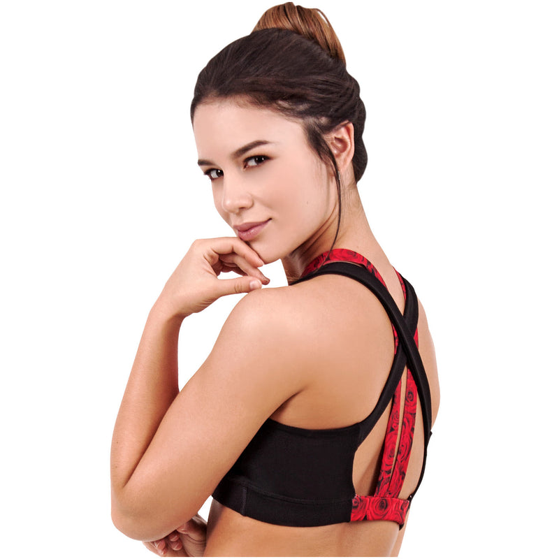 Flexmee 902005 Luxury Roses Sublimated Sport Racerback Bra | Microfiber - Pal Negocio