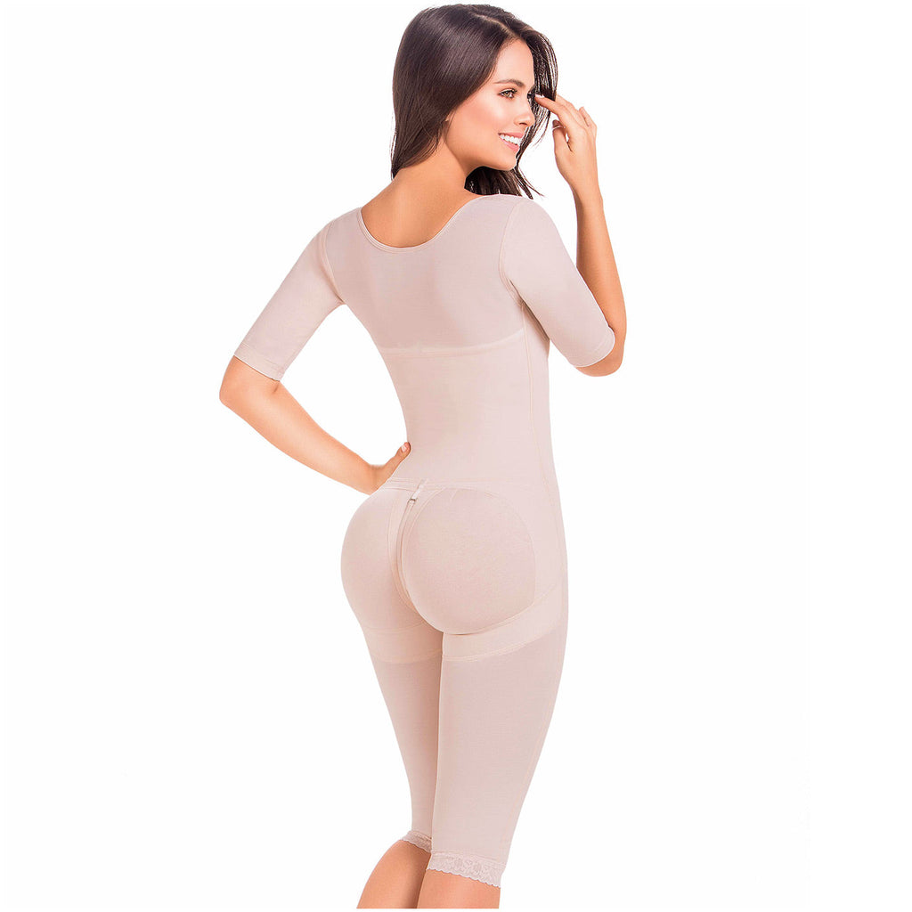 Fajas MariaE 9142 | Long Sleeve Postoperative Shapewear With Over Bust Strap | After Pregnancy Compression Garment - Pal Negocio