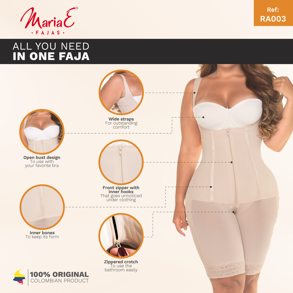 Fajas MariaE RA003 Fajas Colombianas Tummy Control Compression Garment, Open Bust Shapewear